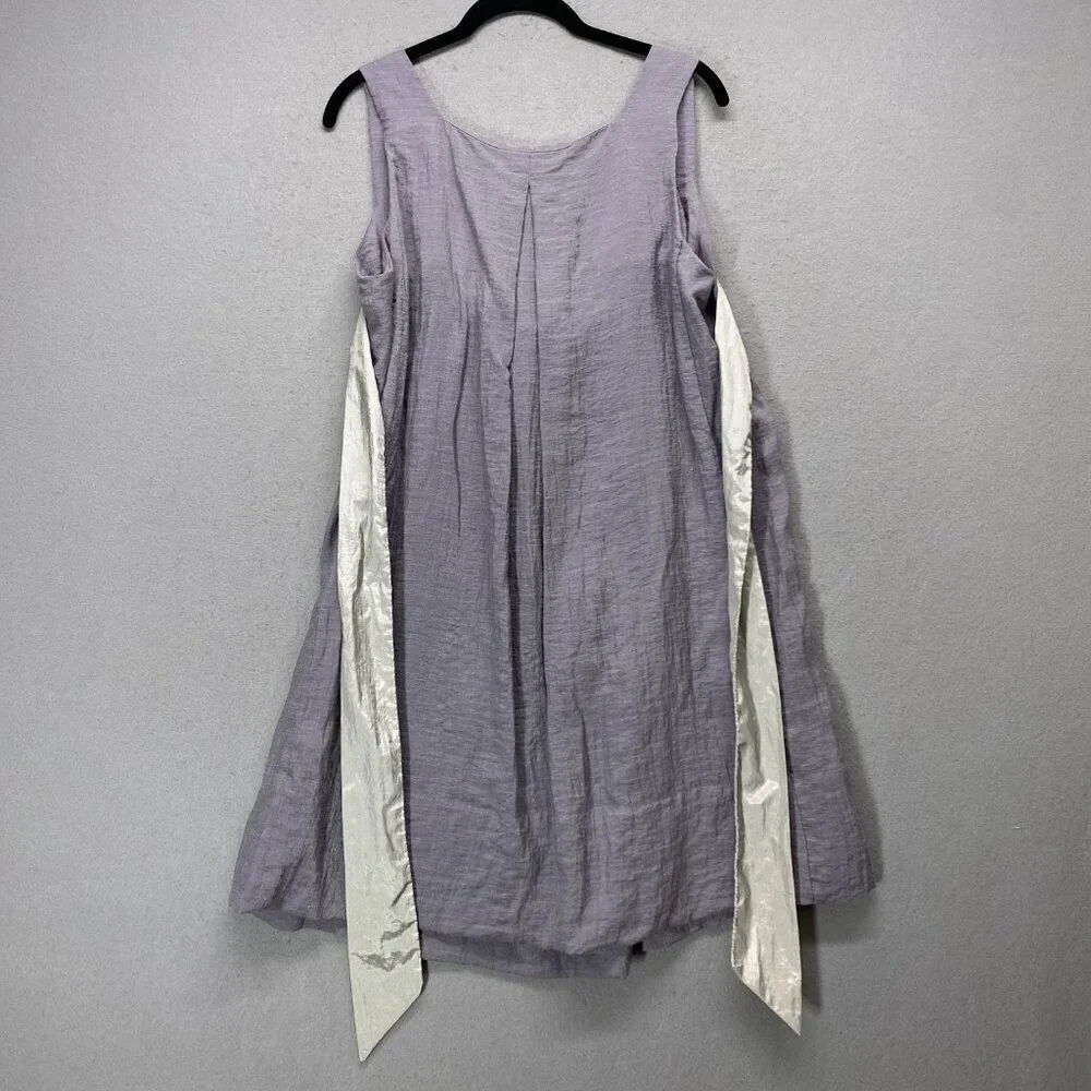 Play Six Dress Womens Large Gray Crinkle Sleeveless Babydoll Y2K